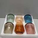 comfit Colored Stemless Wine Glasses Set of 6-17 oz Hand-Blown Crystal Colored Glassware with no Stem, Multicolor Glassware for Lovers, Wedding, Birthday, Mother's Day Housewarming Gifts for Women