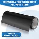 Pushglossy 16 ft Fence Post Protector Roll to Size Waterproof Rot Protection Sleeve Dual Layer Wood Post Wrap with 3" x 3" 4" x 4" 5 x 5'' 6 x 6" Square and 3'' to 7'' Round, Fits Any Size(PVC Butyl)