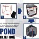 Pond Filter BoxPond Pump Filter,Anti-Clogging Cube Filter BoxOutdoor Pond Filters for Pond, Waterfall, Koi Pond and Swimming Pool (10Inch)