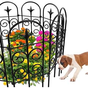 AMAGABELI GARDEN & HOME 8 Panels 32in Decorative Garden Fences and Borders for Dogs Pre-Linking Panels No Dig Garden Edging Border Fence for Animal Barrier Fencing for Flower Bed Yard Patio Pack of 5