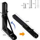 Folding Shelf Brackets - 20 Inch 4 Pcs Heavy Duty Metal Collapsible Shelf Bracket, DIY Wall Mounted Shelf Bracket, Space Saving for Bench Table