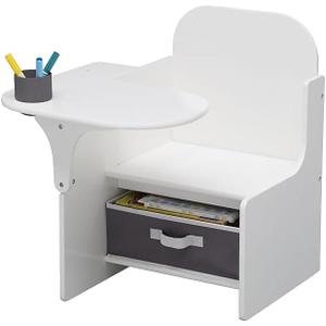 Delta Children MySize Chair Desk With Storage Bin, Bianca White