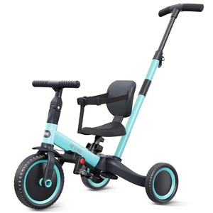 newyoo Tricycles for 1-3 Year Olds, Toddler Bike, Birthday Gift and Toy for Boys and Girls, Toddler Tricycle with Parent Push Handle, Trike with Backrest and Safety Belt, Blue, TR007