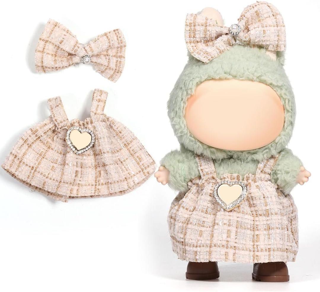 4 x AICase for 17cm Doll Clothes/Outfit,2 Piece Set Premium Luxury Chic Dress Clothing,Girls Stylish Adorable Dolls Clothes Accessories (No Doll)_01