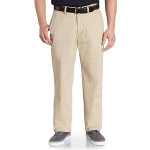 Nautica Men's Big and Tall Twill Flat-Front Pant, 42"W x34"L