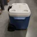 Coleman Xtreme 50qt Rolling Cooler with Wheels, Extra-Walled Insulation Keeps Ice up to 5 Days, Portable Wheeled Hard Chiller (Blue)