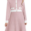 GRACE KARIN Girls Sweater Fall Dress Long Sleeve Knit A Line Contrast Casual Winter Dresses 6-14Y