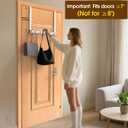 Long Over The Door Hooks Hanger with 15.75" Arms for Easier Access by Shorter, Heavy Duty Door Hanger for Coat, F16U, Fits Standard 1 3/8'' Doors, Towel Racks for Bathroom, White