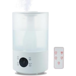 Top Fill Humidifiers for Bedroom, 4.0L Tank Cool Mist Humidifiers for Large Room, 40H Runtime, Plants with 9H Timer, Auto Shut-Off,Quiet Ultrasonic Humidifier with 360 Nozzle for Baby Nursery