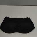 DEANGELMON Strapless Bras for Women Wireless Push Up Non-Slip Bandeau Bra Seamless Clear Straps TubeTop Padded Bralette (Medium, Black (1pc))