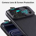 NILLKIN for iPhone 17 Pro Max Case Magsafe, [Dual-Slide Lens Cover] [4-Corner Shockproof Airbags] [Anti-Lost Lanyard Hole] Slim Phone Case Magnetic Silicone Cover for iPhone 17 Pro Max 6.9 inch, Black