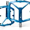 IMPALAPRO Flat Bike Pedals with Reflectors CNC Aluminium 9/16  MTB Pedals with Extra Wide Platform and Removable Anti-Slip Pins  Lightweight Pedals for Mountain Bike & Road Bike 355 g