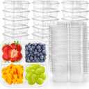 Peohud 50 Pack Clear Bento Snack Containers, 4 Compartment Food Storage Containers, Reusable Meal Prep Containers, Plastic Divided Bento Boxes with Lids for Lunch, Work, Travel