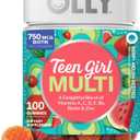 OLLY Teen Girl Multi Gummy, Healthy Skin and Immune Support*, Essential Vitamins, Biotin, Zinc, Chewable Multivitamin, Strawberry Melon Flavored, 50 Day Supply - 100 Count, Best By: April 2027