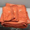 Drucon Burnt Orange King Set Queen Size Branch Bedspread Coverlet Set, Terracotta Botanical Floral Pattern Quilted Bedding Set 3 Piece Soft Microfiber Bed Cover for All Season (96''x90'')