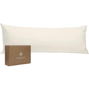 Bioweaves 100% Organic Cotton Body Pillow Case Cover with Zipper for Body Pillow | 300 Thread Count, Soft Sateen Weave, GOTS Certified | 21x54 Inches, Color: Natural