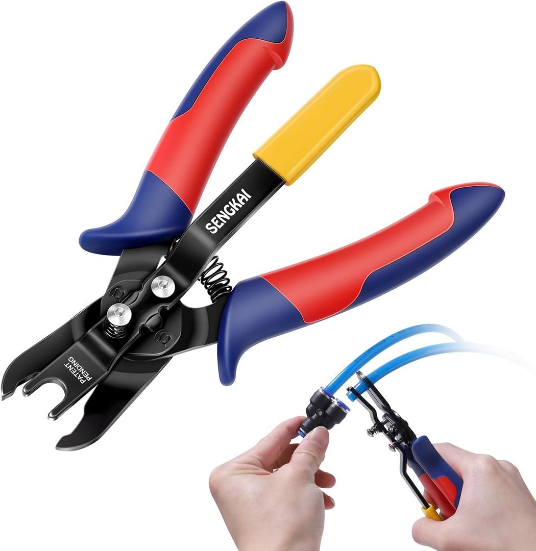 Air Line Removal Tool for 1/4”, 5/16” Push to Connect Fittings, Push-Fit Air Hose Fittings Disconnect Pliers, Quick Connect Release Pliers for 6mm, 8mm Pneumatic Connectors