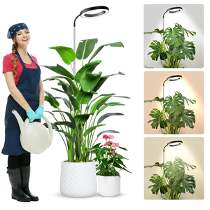 Grow Lights for Indoor Plants Full Spectrum, 80 LEDs 3 Colors Grow Light, 65in Large Plant Lights for Indoor Growing with 360°Gooseneck, 6/12/16H Timer, 5 Brightness, Height Adjustable, Black