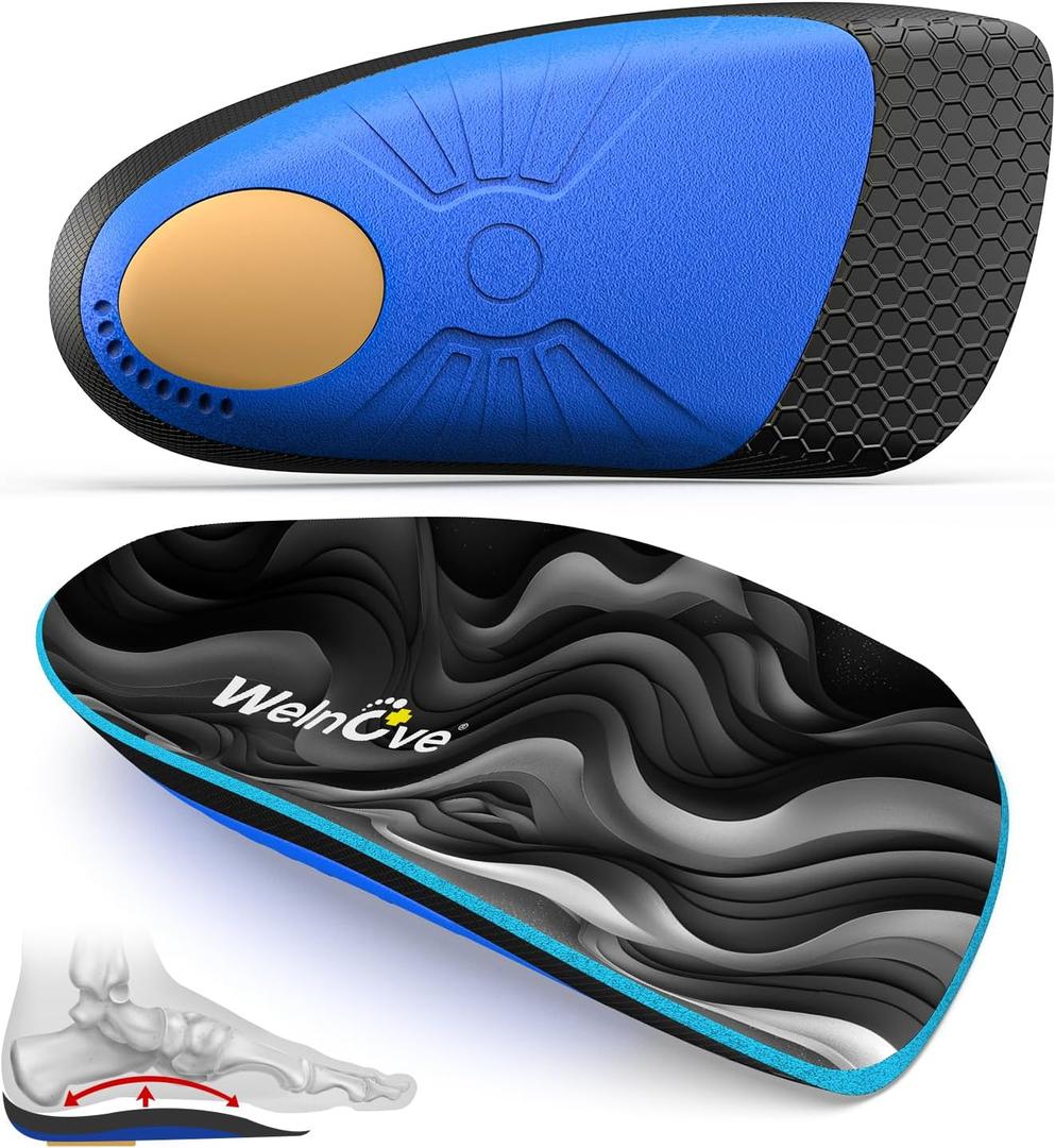 Plantar Fasciitis Inserts for Heel Pain - Welnove Arch Support Heel Cushions Insoles for Heel Pain Relief, Heel Spur, Achilles Tendon, Heel Cups for Most Shoes, Women's 10-13, Men's 9-12 (Large(Pack of 2), Gray)