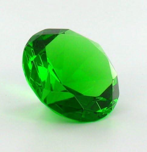 Green Emerald Diamond Ring Shaped Glass Paperweight