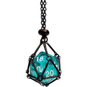 Interchangeable D20 Dice Holder Necklace - Black Empty Cage - DND Gift