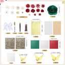 WinnerWhy 52Pcs DIY Mexican Flag Graduation Cap Decorations 2026 Handmade Mexico Grad Hat kit Included Faux Flower Heads Letter Number Rhinestones 3D Butterfly Stickers for Craft Graduation Cap Topper