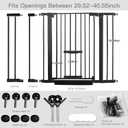 SHYUJAJIE 37 Inch Tall Baby Gate with Small Cat Door, Adjustable 29.5" and -40.55",Auto Close Dog Gate Pet Gate Easy Walk Thru Pet Door for Stairs, Doorway, House, Pressure Mounted Safety Child Gate