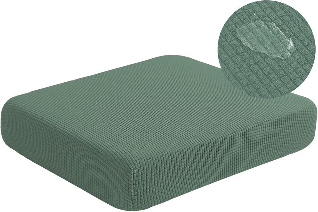 High Stretch Water Repellent Sofa Seat Cushion Covers Couch Slipcover Stretch Furniture Protector for Camper, RV Seat Cover Machine Washable, Chair Cushion Cover (Small, Matcha Green)