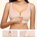 Zip Front Bra for Women Post Surgery, Mastectomy Recovery Bra Full Coverage (XXXL)
