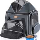 Morpilot Top and Side Expandable Cat Carrier, Airline Approved Collapsible Soft-Sided Pet Carrier for Medium/Large Cats and Puppies up to 20lbs for Car Rides and Vet Visits (Dark Gray)