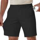 Wulcea Men's Golf Shorts 7" Chino Stretch Fabric Elastic Waist Quick Dry Water Resistant Casual Dress Work with Phone Pocket