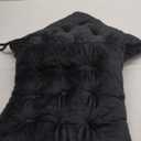 2 Pack Square Seat Cushions - Velvet & Slow-Rebound Foam Chair Pads Chair Pillow Cushion with Anti-Slip Ties for Kitchen, Dining, Office Chairs, Tatami (16"x16", Black)