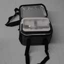 EAST OAK Cordless Electric Lunch Box for Adults, Heated Lunch Box Battery Powered with Automatic Heating, 5.5 Cups Portable Food Warmer with Insulated Carry Bag (Large, Black - Double-layer Bag)