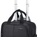 Hanke Softside Expandable Underseat Carry On Luggage for Airplanes,Travel Luggage Rolling Bag Personal Item Bag Small Suitcase,Black,16-Inch