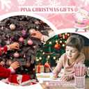 2 x Sabary 48 Pcs Christmas Pencils Silicone Bracelets Set Christmas Party Favors Candy Cane Plaid Snowman Santa Tree Snowflake Pencils Xmas Wristbands Gifts(Pink,7.48 Inch Pencil)