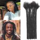 aixi Dreadology  Human Hair 10-100 Strands 100% Full Handmade Permanent Loc Extension Human Hair for Women/Men/Kids Can Be Dyed Bleached Curled Twisted (0.6cm 1B, 6 inch 10 Strands)