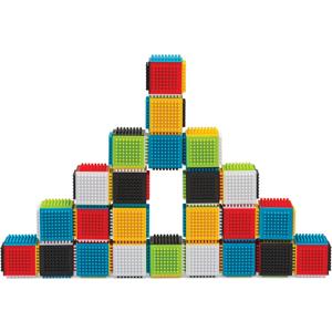 Infantino Press & Stay Sensory Blocks for Babies Age Grade 12m+, 24-Piece Set, Multicolor