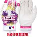 Franklin Sports MLB Youth Teeball Batting Gloves - Flexible Pro Kids Baseball + Softball Gloves for Boys + Girls (Pink/White)
