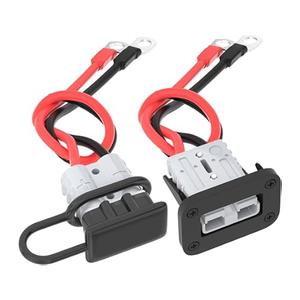 AOWEITOUR 50 Amp Battery Quick Connect/Disconnect Connector,8AWG 1.25FT Battery Cable Connector Kit with Mounting Bracket Waterproof Cap for RV,Truck,Winch (2 PCS)