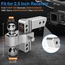 Drop Hitch 2.5 Inch Receiver, Vullteeon 6 Inch Adjustable Trailer Hitch Ball Mount, 18,500 LBS GTW, (2" & 2-5/16") Chrome Plated Steel Balls, Class 5 Aluminum Tow Hitches with 2 Anti-Theft Pins Locks