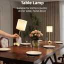 Rechargeable Table Lamp, 2-Pack, 8000mAh, Dimmable, Ambient Light, 2700K, Touch Control, Portable, LED, Wireless, Cordless, Battery Operated, Desk Lamp, Kitchen Lamp, Fabric Shade, for Dining Room