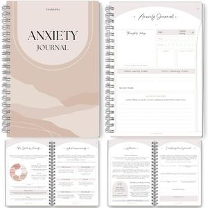 Anxiety Relief Workbook & CBT Therapy Notebook - Guided Prompts, Mental Health Wellness Journal - A5 (Lux)