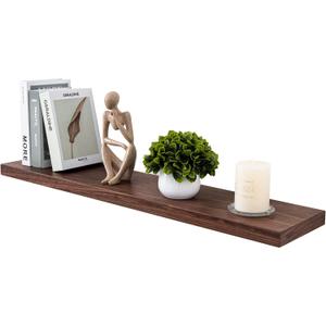 Fun Memories 36" x 8" Floating Shelves for Wall, 8 Inch Deep Wall Shelf for Home Decor, Rustic Wood Shelves, Deep Storage & Display Shelves for Living Room, Bedroom, Kitchen, Set of 1 (Usa-sourced Walnut Wood Natural Color)