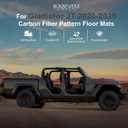 IKABEVEM Carbon Fiber Pattern Floor Mats Fit for Jeep Gladiator JT 2026 2025 2024 2023 2022 2021 2020 All Weather Luxury Custom Fit 3D Car Mats Protection Floor Liners Waterproof Accessories