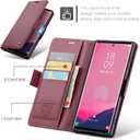 for Samsung Galaxy S24 Ultra Wallet Case with Credit Card Holder, PU Leather RFID Blocking Folio Flip Kickstand Magnetic Clasp Protective Phone Cover for Women Men Wine Red