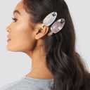 6 PCS Acrylic Hair Claw Clips Nonslip Hair Clips Strong Hold Hair Jaw Clamps Acrylic Duckbill Clips Set for Women and GirlPink+White