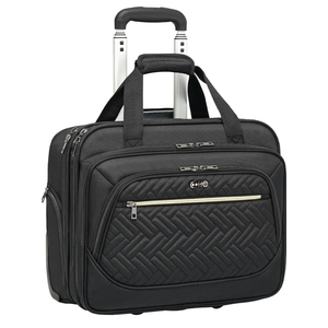 Coolife Rolling Laptop Briefcase 17.3 Inch Laptop Case Roller Computer Bag with Wheels Mobile Office Computer Brief