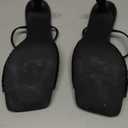 Kitten Heels for Women Square Toe Mesh Sandals Bow Knots Heels Open Toe Sandals for Women Comfortable Dressy Shoes for Wedding Party (7, Black)