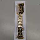 Stylish Metal Band Compatible with Samsung Galaxy Watch 7 Band/FE 6 5 4 40mm 44mm,Galaxy Active 2, 20mm Watch Strap Pretty Chain with Cute Decorative Charms Accessories for Samsung Watch Bands Women (GoldBlack Band/PerfumeBag)