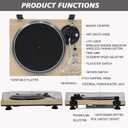 Fully Automatic Belt-Drive Turntable with Premium Cartridge for Music Player, 2 Speed, Hi-Fi, Carbon Fibre Arm, Anti-Resonance, Adjustable Counterweight